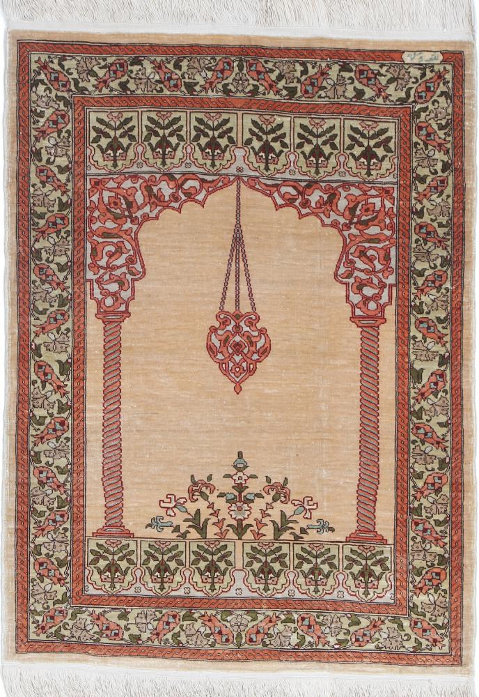  Hereke Soie 72x54 72x54, Tapis persan Noué à la main