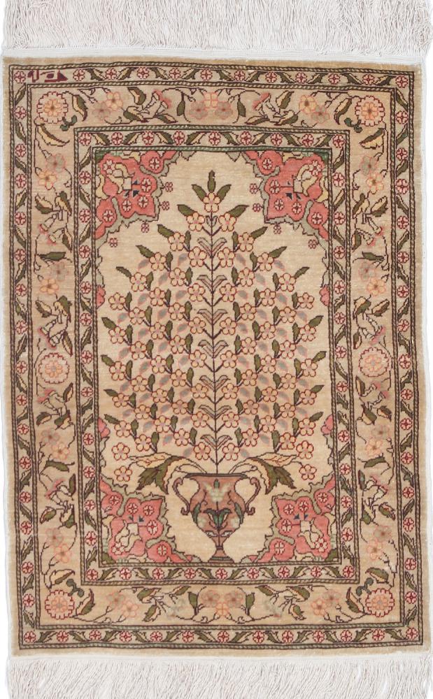  Hereke Soie 65x48 65x48, Tapis persan Noué à la main