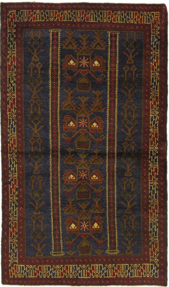 Afghanischer Teppich Belutsch 126x81 126x81, Perserteppich Handgeknüpft