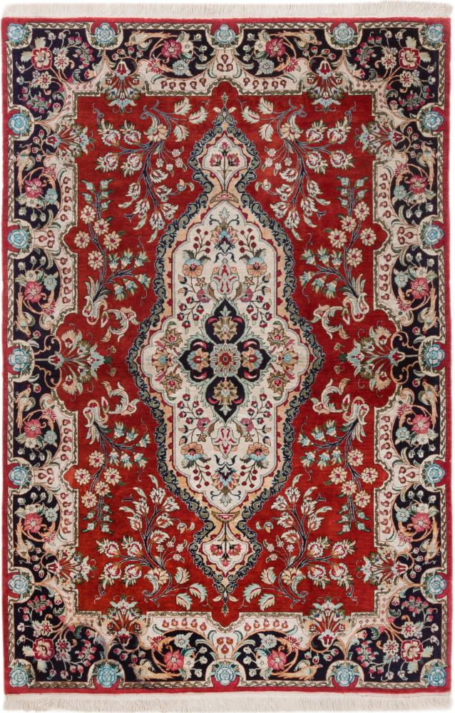 Persialainen matto Ghom Silkkiloimi 155x105 155x105, Persialainen matto Solmittu käsin