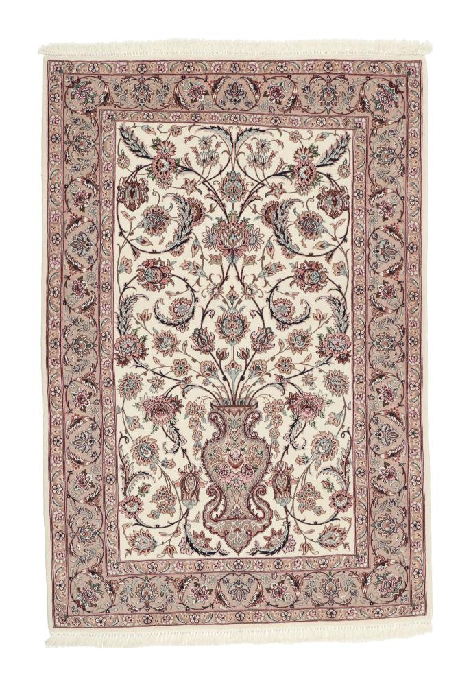 Persian Rug Isfahan Silk Warp 5'5"x3'8" 5'5"x3'8", Persian Rug Knotted by hand