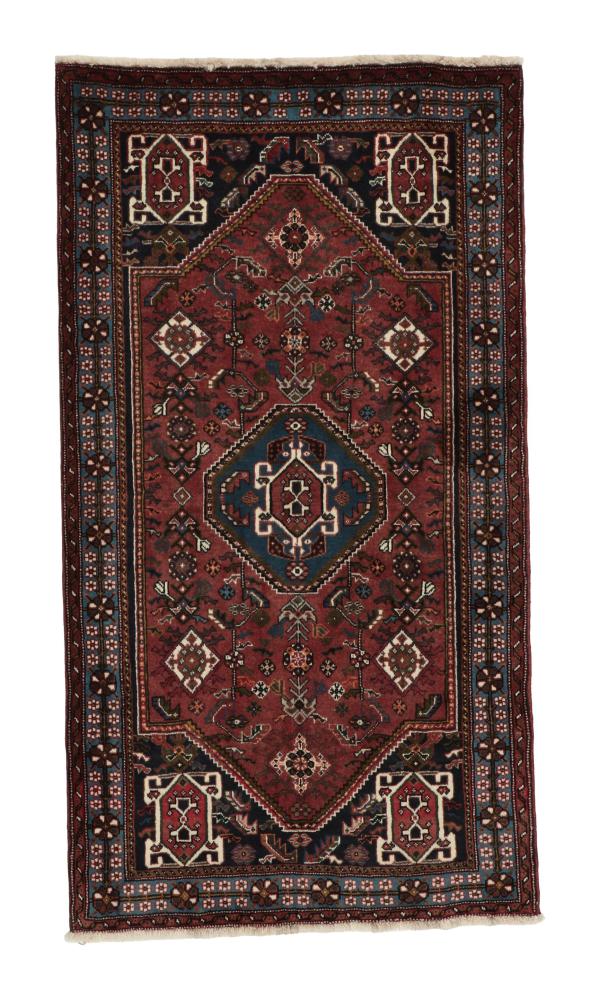 Persian Rug Ghashghai 4'11"x2'8" 4'11"x2'8", Persian Rug Knotted by hand