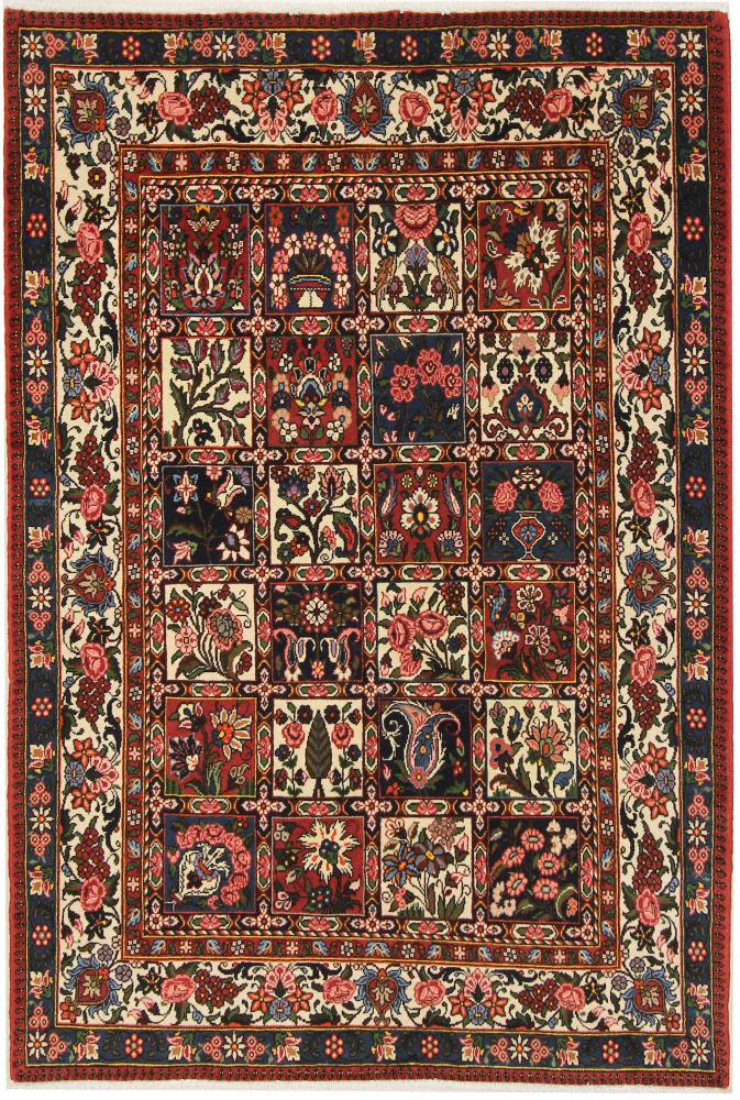  ペルシャ絨毯 バクティアリ 6'6"x4'4" 6'6"x4'4",  ペルシャ絨毯 手織り