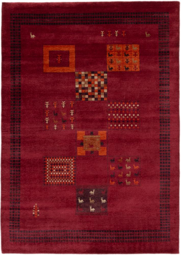 Tapis indien Gabbeh Loribaft 9'1"x6'5" 9'1"x6'5", Tapis persan Noué à la main