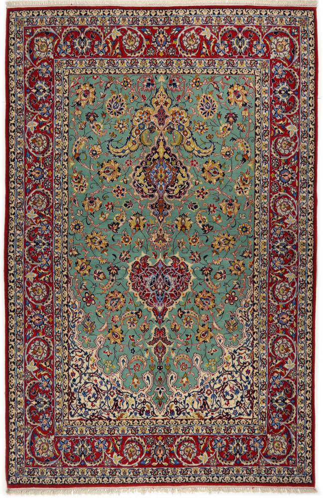 Tapis persan Ispahan Ancien Chaîne de Soie 227x147 227x147, Tapis persan Noué à la main