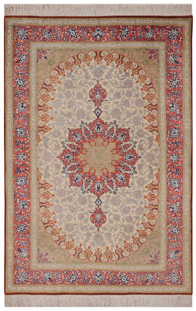Perzisch tapijt Qum Zijde 146x102 146x102, Perzisch tapijt Handgeknoopte