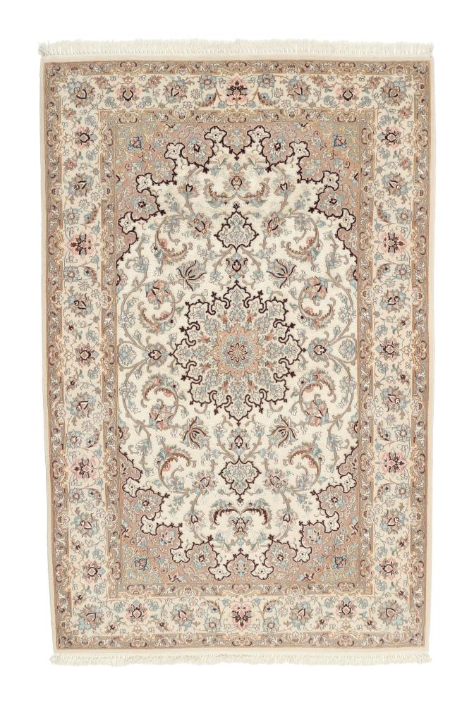 Persian Rug Isfahan Silk 5'7"x3'8" 5'7"x3'8", Persian Rug Knotted by hand