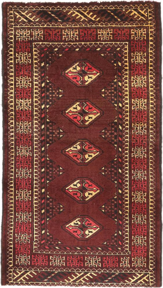 Persisk tæppe Turkaman 118x65 118x65, Persisk tæppe Knyttet i hånden