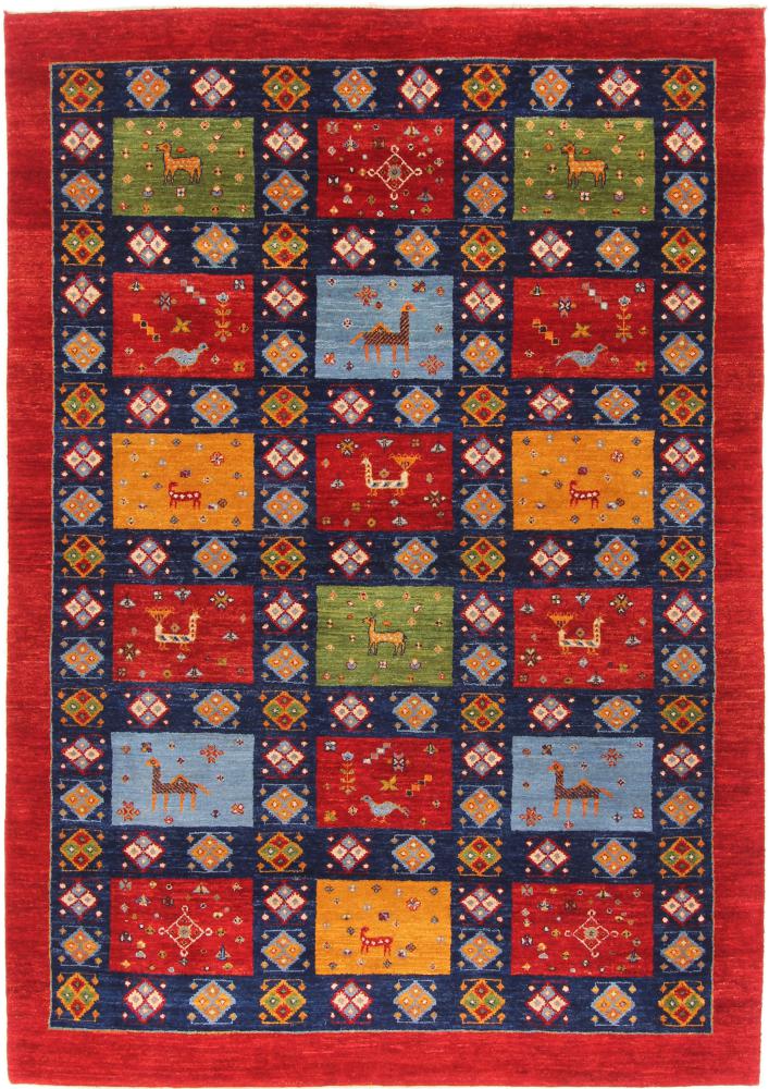Persian Rug Persian Gabbeh Loribaft 8'0"x5'7" 8'0"x5'7", Persian Rug Knotted by hand
