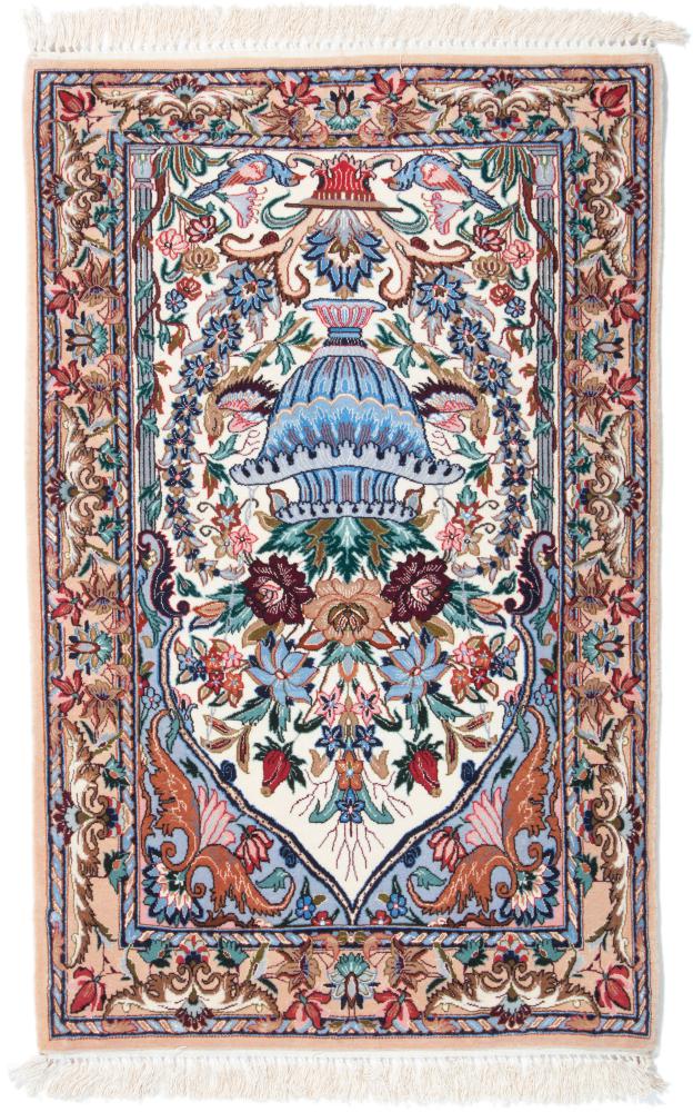 Persisk matta Isfahan Silkesvarp 3'6"x2'3" 3'6"x2'3", Persisk matta Knuten för hand