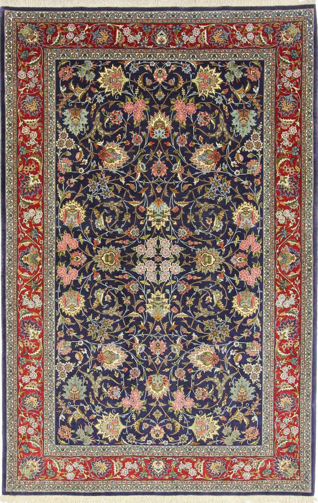 Persialainen matto Isfahan Silkkiloimi 219x141 219x141, Persialainen matto Solmittu käsin