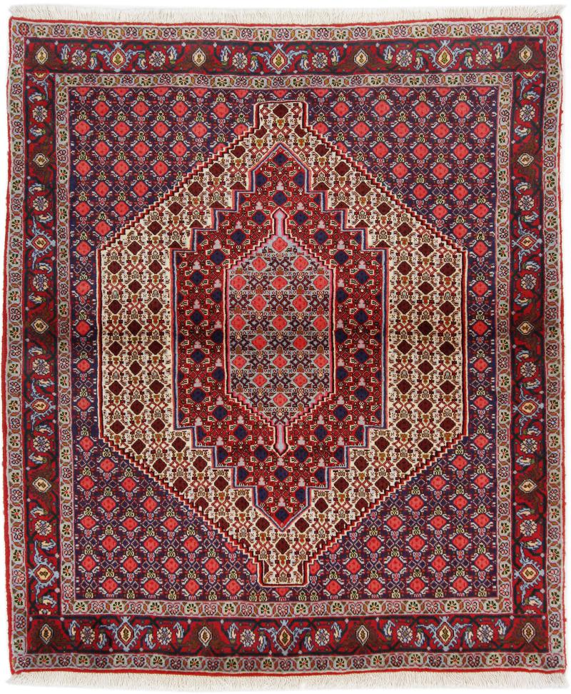 Persian Rug Senneh 4'10"x4'2" 4'10"x4'2", Persian Rug Knotted by hand