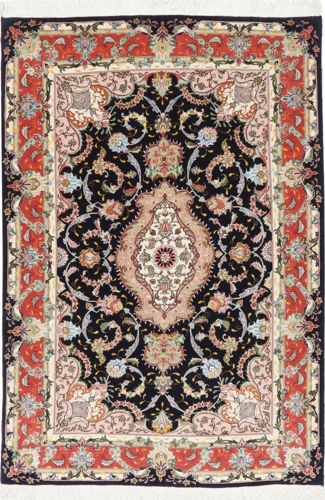 Persian Rug Tabriz 50Raj 5'1"x3'5" 5'1"x3'5", Persian Rug Knotted by hand