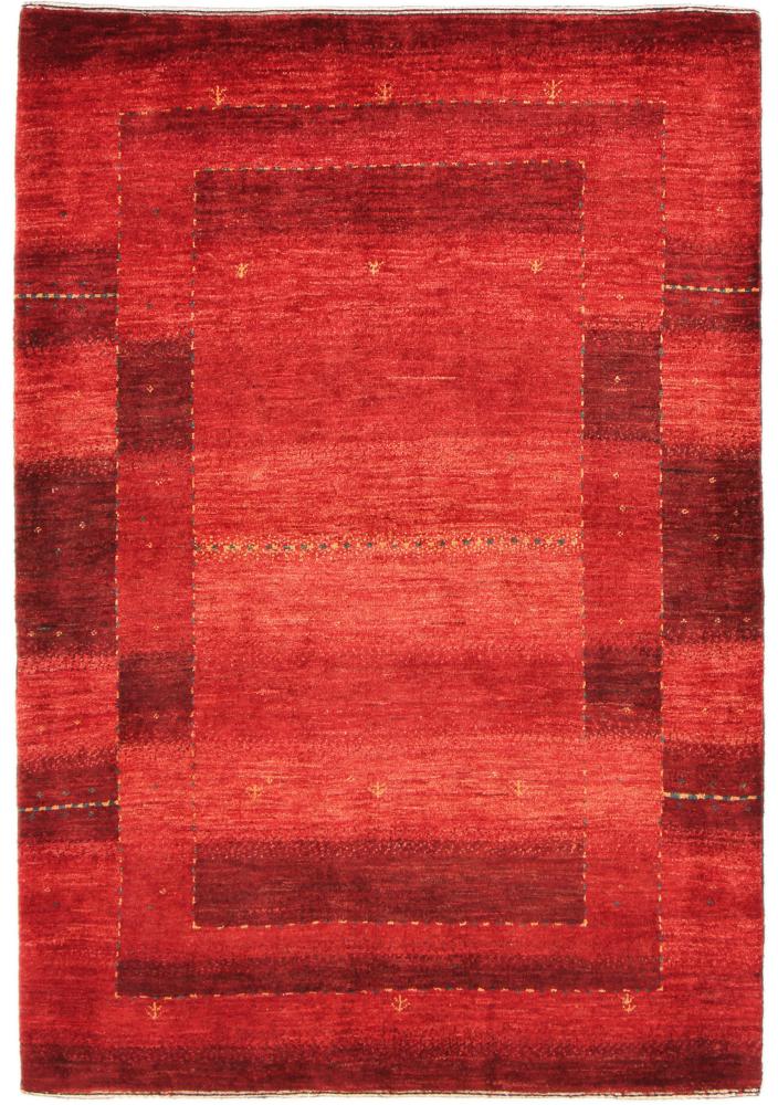 Persian Rug Persian Gabbeh Loribaft Atash 4'11"x3'5" 4'11"x3'5", Persian Rug Knotted by hand