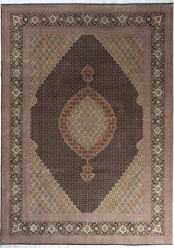 ペルシャ絨毯 タブリーズ 60Raj 353x256 グレー/褐色 (手で結ばれた、ペルシャ/イラン、ウール/シルク)