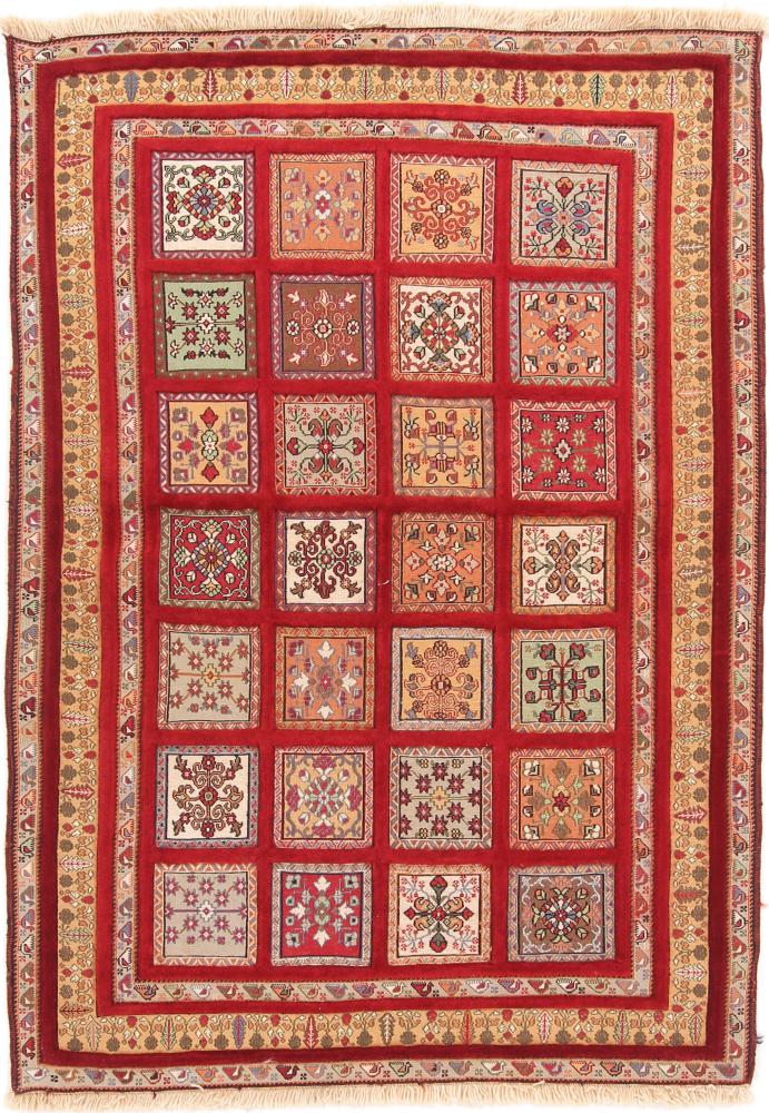 Persian Rug Kilim Soozani Nimbaft 5'6"x3'11" 5'6"x3'11", Persian Rug Knotted by hand