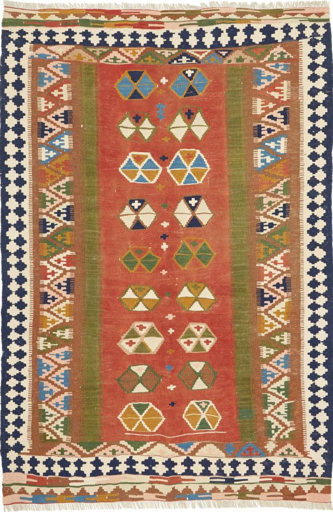Persian Rug Kilim Fars 6'0"x3'10" 6'0"x3'10", Persian Rug Woven by hand