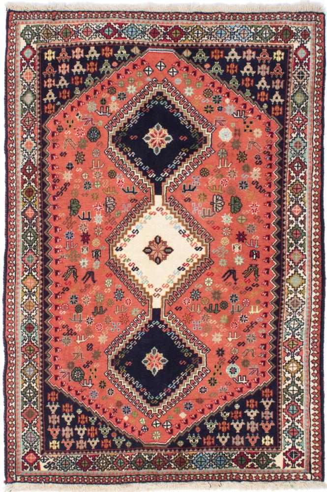 Persian Rug Yalameh 4'11"x3'4" 4'11"x3'4", Persian Rug Knotted by hand