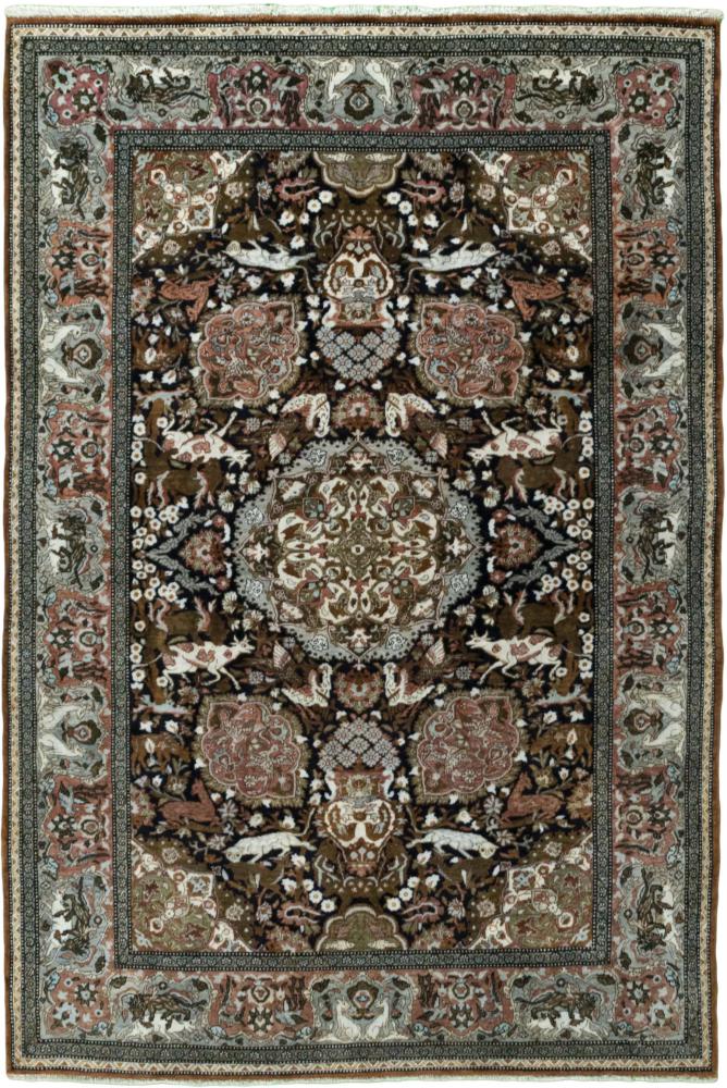 Perzisch tapijt Qum Zijde 5'3"x3'7" 5'3"x3'7", Perzisch tapijt Handgeknoopte