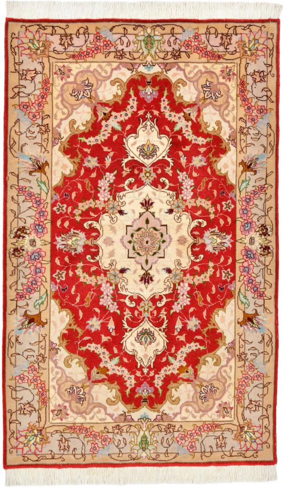 Persian Rug Tabriz 50Raj 4'0"x2'4" 4'0"x2'4", Persian Rug Knotted by hand