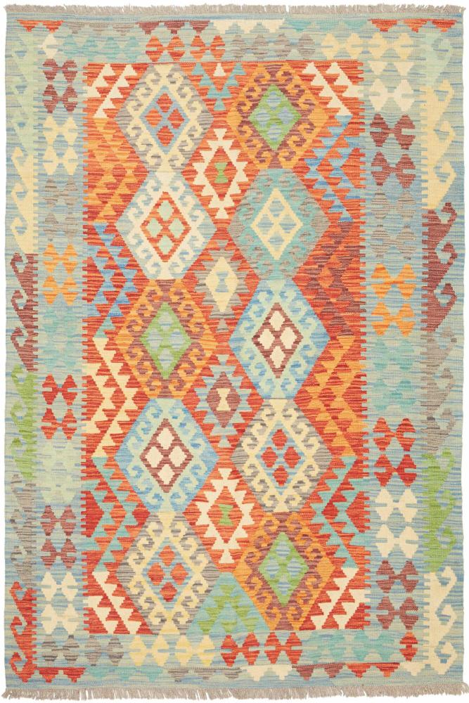 アフガンカーペット キリム アフガン 6'8"x5'0" 6'8"x5'0",  ペルシャ絨毯 手織り