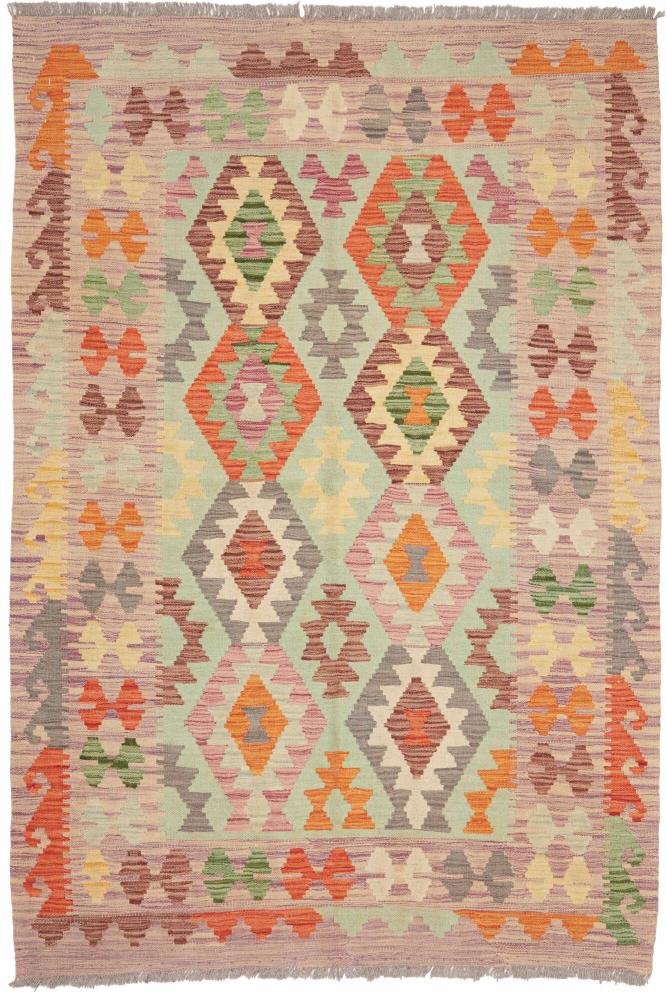 アフガンカーペット キリム アフガン 6'0"x4'1" 6'0"x4'1",  ペルシャ絨毯 手織り