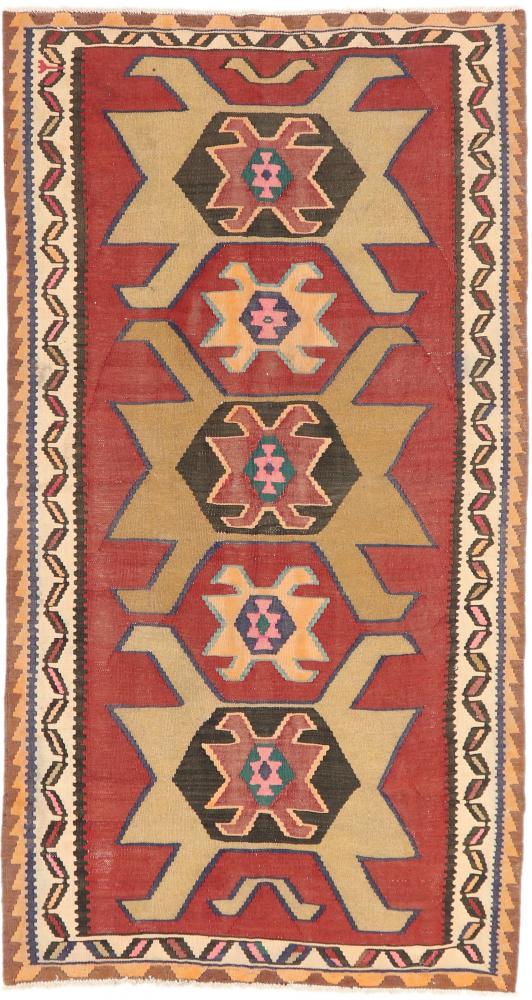 Tapete persa Kilim Fars Azerbaijan Antigo 270x145 270x145, Tapete persa Tecido à mão