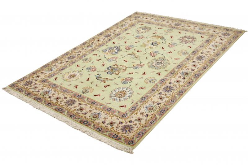 Persian Rug Tabriz 50Raj 7'0"x5'3" 7'0"x5'3", Persian Rug Knotted by hand