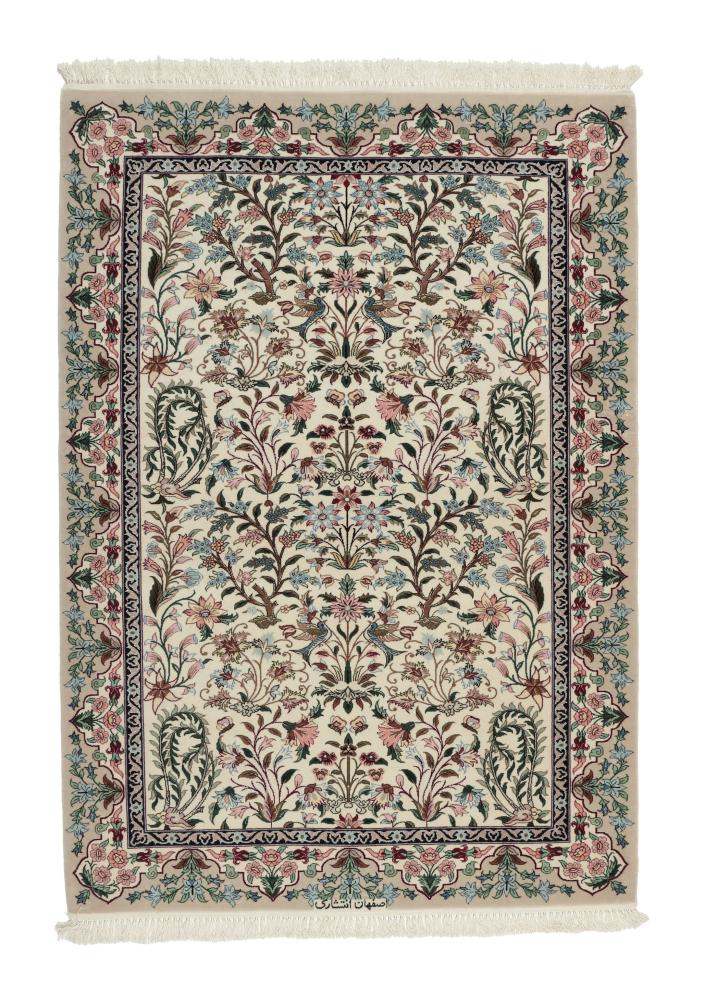 Tappeto persiano Isfahan Ordito in Seta 161x112 161x112, Tappeto persiano Annodato a mano