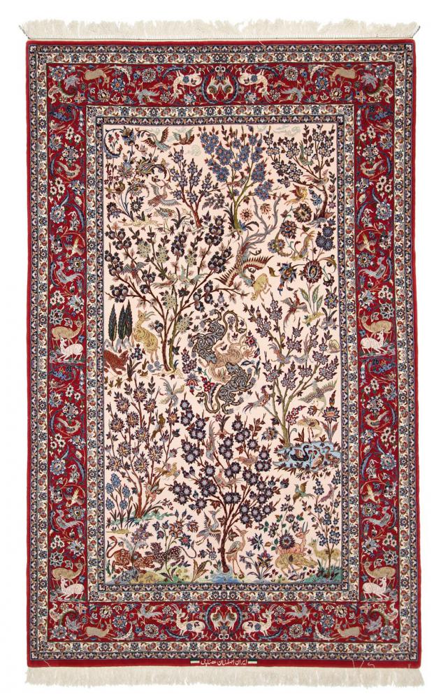 Tapete persa Isfahan Fio de Seda 240x150 240x150, Tapete persa Atado à mão