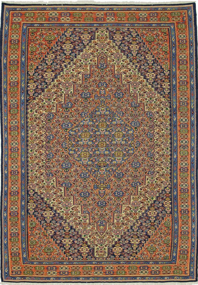 Perzisch tapijt Kilim Senneh 9'7"x6'9" 9'7"x6'9", Perzisch tapijt Handgeknoopte