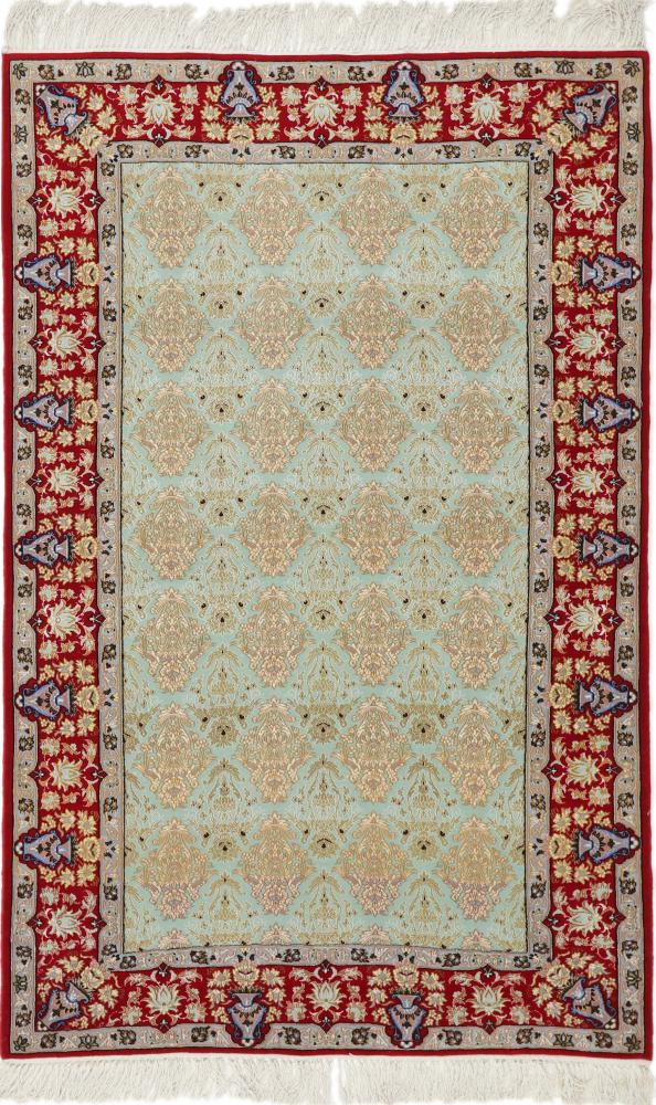 Persian Rug Isfahan Silk Warp 5'8"x3'8" 5'8"x3'8", Persian Rug Knotted by hand