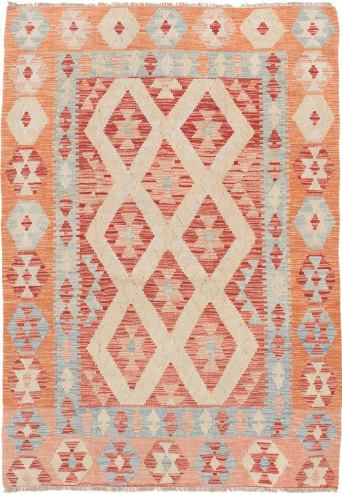 Afghan rug Kilim Afghan 6'0"x4'3" 6'0"x4'3", Persian Rug Woven by hand