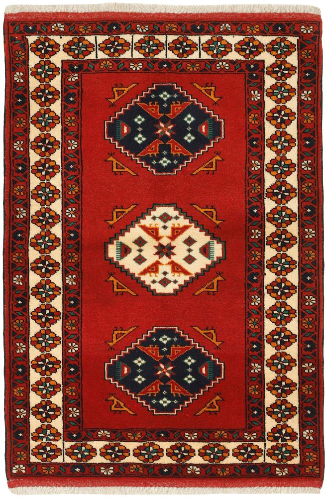 Persialainen matto Turkaman 125x84 125x84, Persialainen matto Solmittu käsin