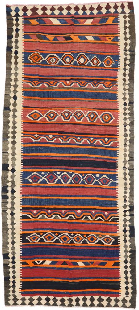 Perzisch tapijt Kilim Fars Azerbeidzjan Antiek 398x172 398x172, Perzisch tapijt Handgeweven