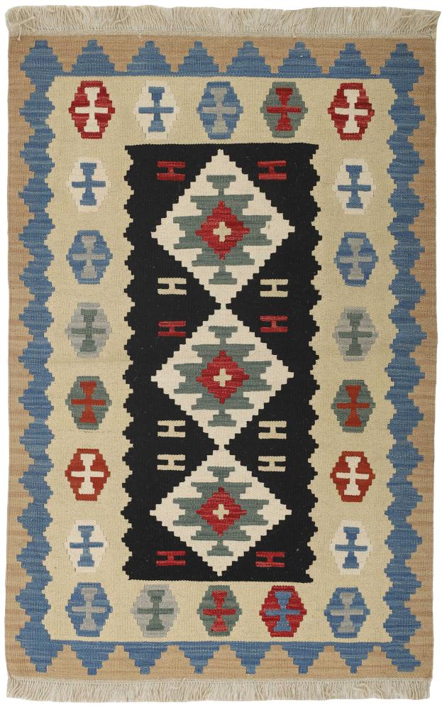 Persian Rug Kilim Fars 5'0"x3'3" 5'0"x3'3", Persian Rug Woven by hand