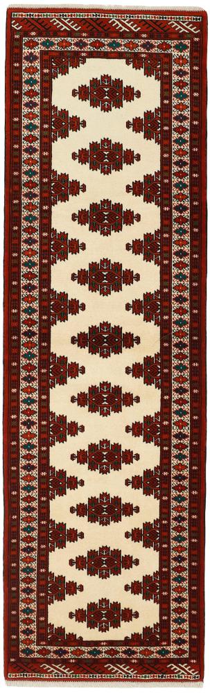 Persian Rug Turkaman 9'4"x2'9" 9'4"x2'9", Persian Rug Knotted by hand