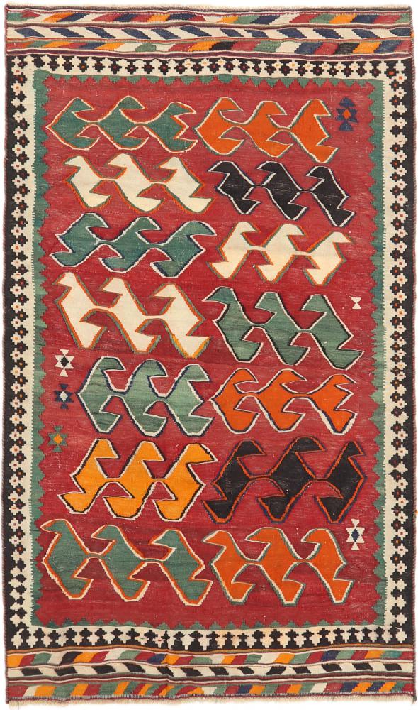  ペルシャ絨毯 キリム Fars Azerbaijan アンティーク 7'8"x4'7" 7'8"x4'7",  ペルシャ絨毯 手織り