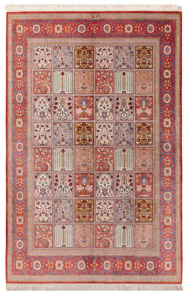 Perzisch tapijt Qum Zijde 204x132 204x132, Perzisch tapijt Handgeknoopte