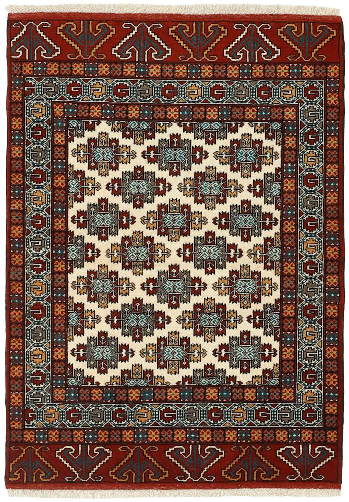 Persian Rug Turkaman 5'0"x3'6" 5'0"x3'6", Persian Rug Knotted by hand
