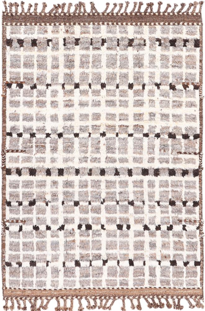 アフガンカーペット Berber Maroccan Atlas 6'10"x4'10" 6'10"x4'10",  ペルシャ絨毯 手織り