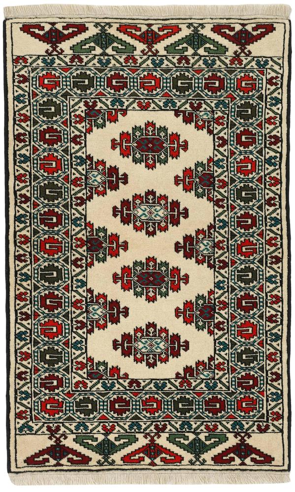 Persian Rug Turkaman 4'2"x2'7" 4'2"x2'7", Persian Rug Knotted by hand