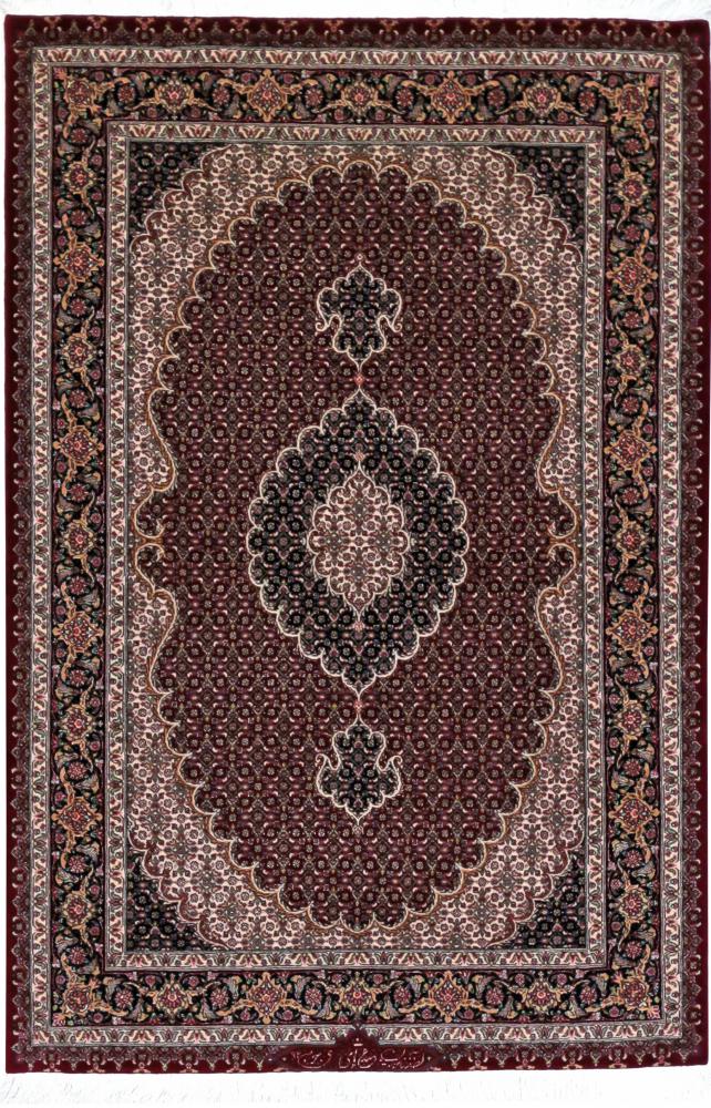 Persian Rug Tabriz Mahi 50Raj 5'0"x3'5" 5'0"x3'5", Persian Rug Knotted by hand