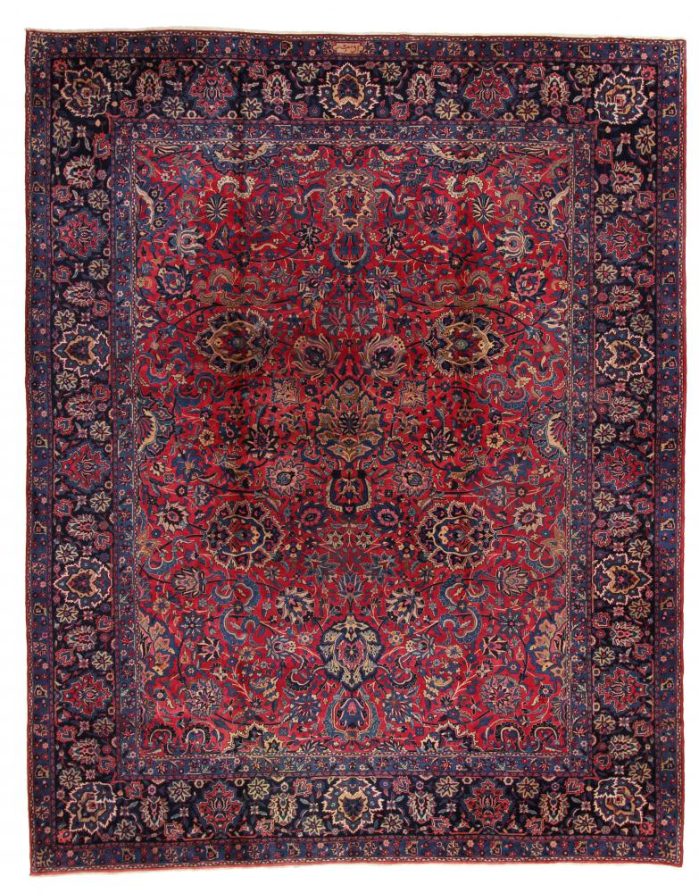 Persian Rug Keshan Antique 12'7"x9'10" 12'7"x9'10", Persian Rug Knotted by hand