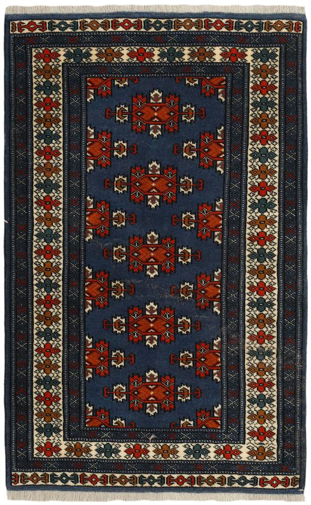  ペルシャ絨毯 トルクメン 4'1"x2'7" 4'1"x2'7",  ペルシャ絨毯 手織り