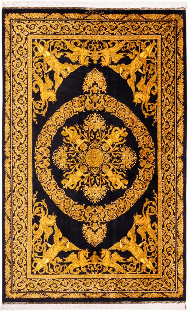 Persialainen matto Ghom Silkki Signed Rashtizadeh 200x127 200x127, Persialainen matto Solmittu käsin