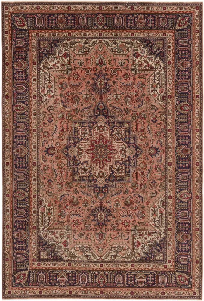 Persian Rug Tabriz Patina 9'5"x6'5" 9'5"x6'5", Persian Rug Knotted by hand