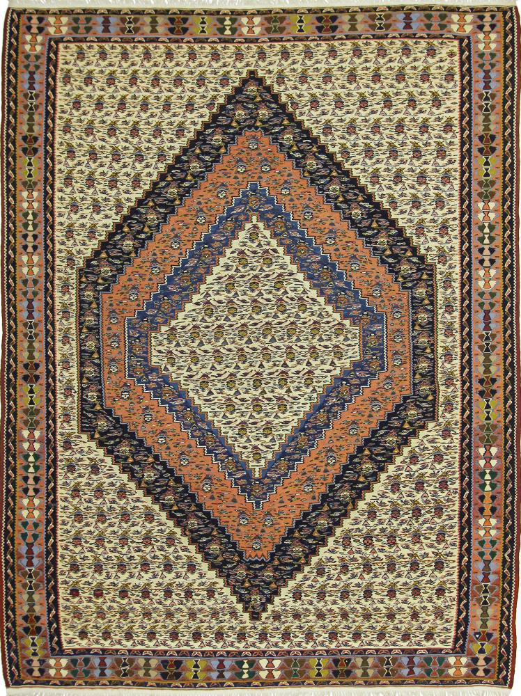 Persian Rug Kilim Senneh 9'8"x7'3" 9'8"x7'3", Persian Rug Knotted by hand