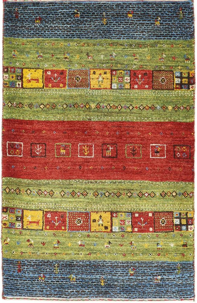 Persian Rug Persian Gabbeh Loribaft Nature 3'0"x2'0" 3'0"x2'0", Persian Rug Knotted by hand