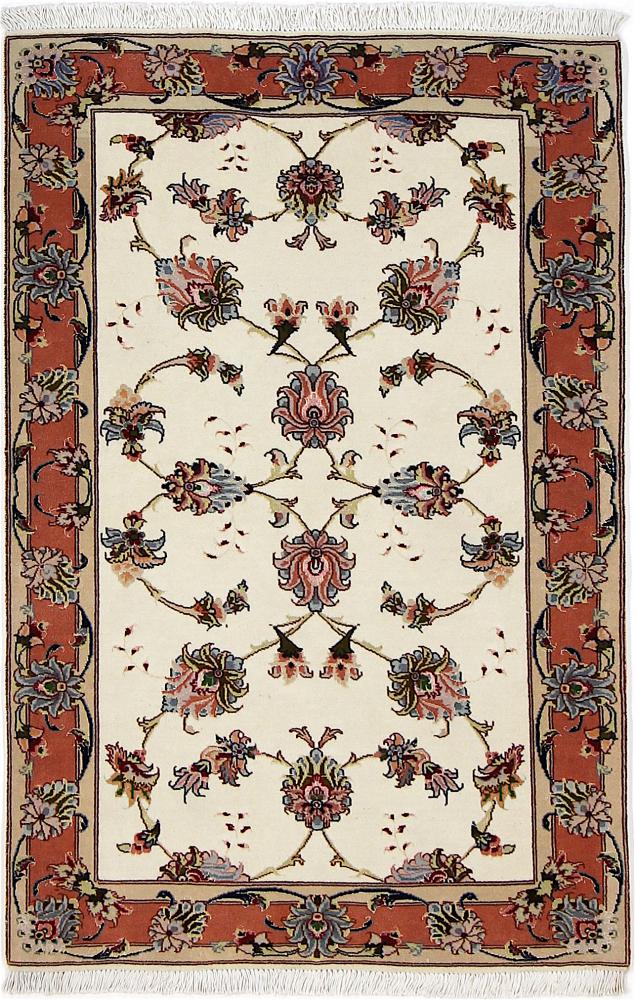Persian Rug Tabriz 50Raj 4'4"x3'1" 4'4"x3'1", Persian Rug Knotted by hand